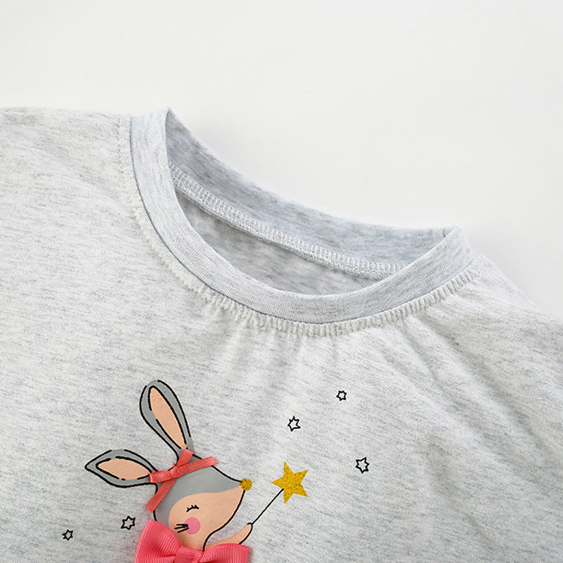 Autumn Arrival Kids Girls Cartoon Pattern Long Sleeves Cute Top-1