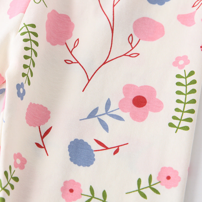 Autumn Arrival Baby Kids Girls Floral Pattern Casual Pants-2