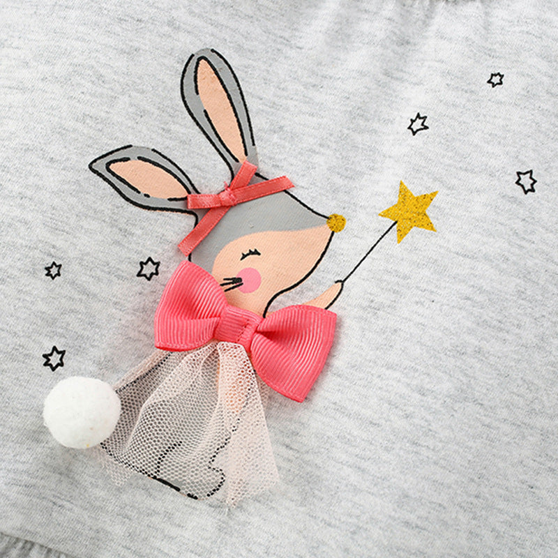 Autumn Arrival Kids Girls Cartoon Pattern Long Sleeves Cute Top-2