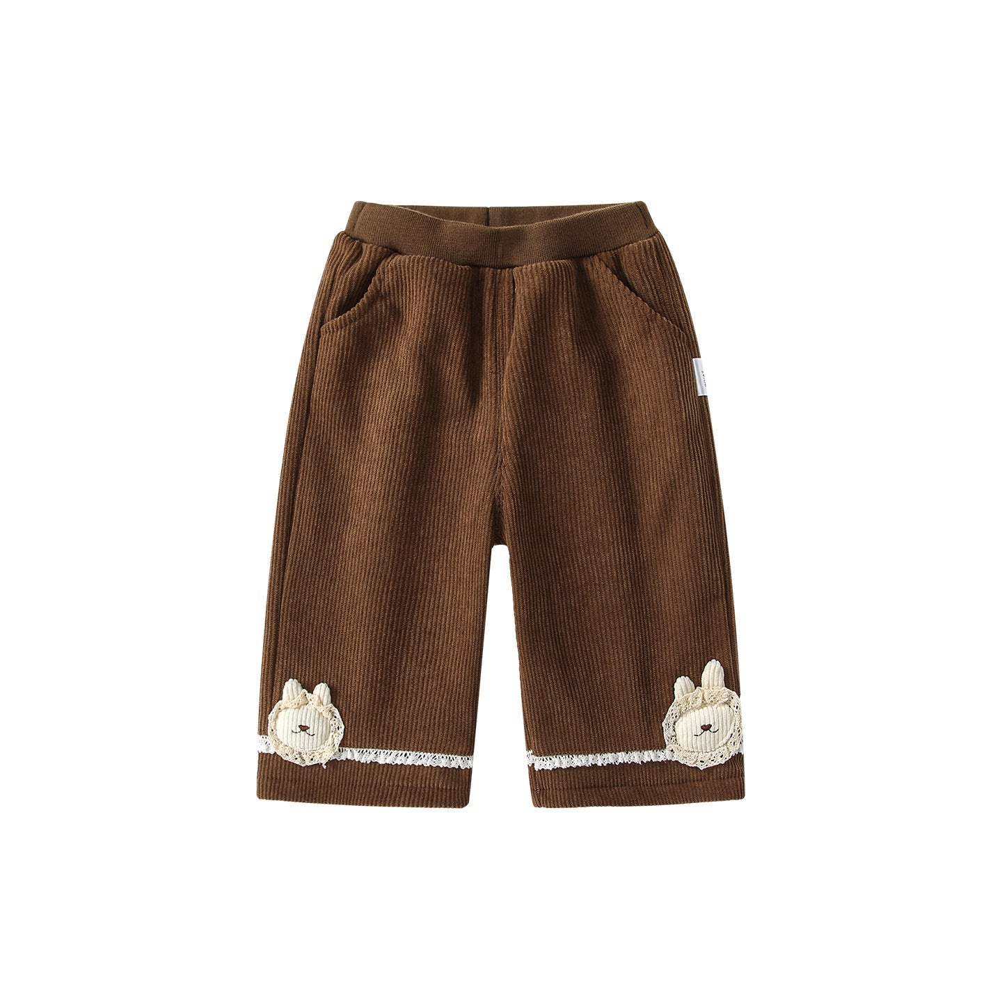 Winter and Autumn Arrival Casual Baby Kids Girls Cartoon Pattern Warm Corduroy Pants-0
