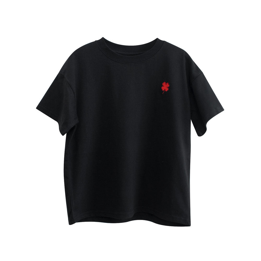 Boys and Girls’ Flower Embroidered T-shirt in European and American Style