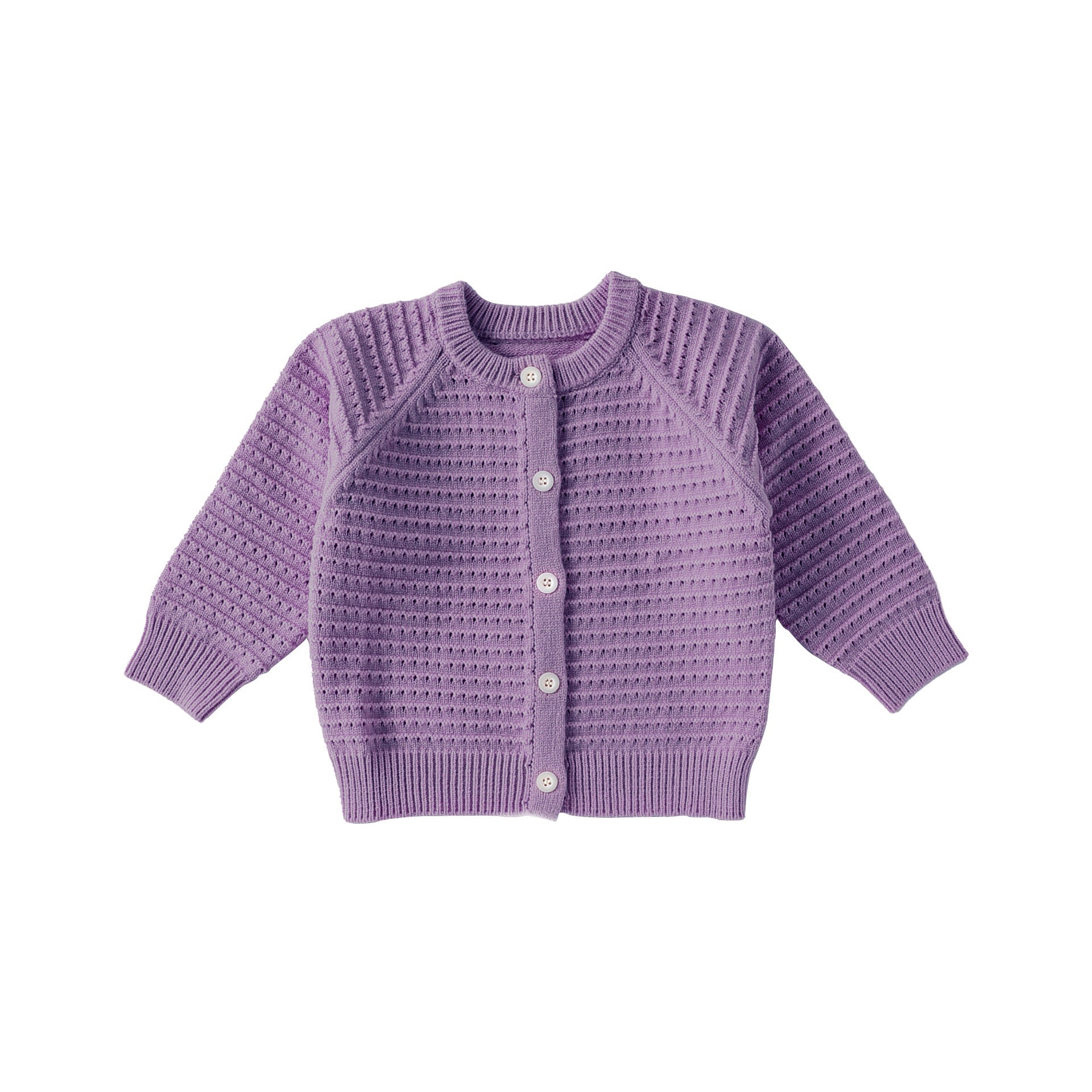 Spring and Autumn Baby Kids Solid Color Long Sleeves Cardigan and Flowers Pattern Pants-4