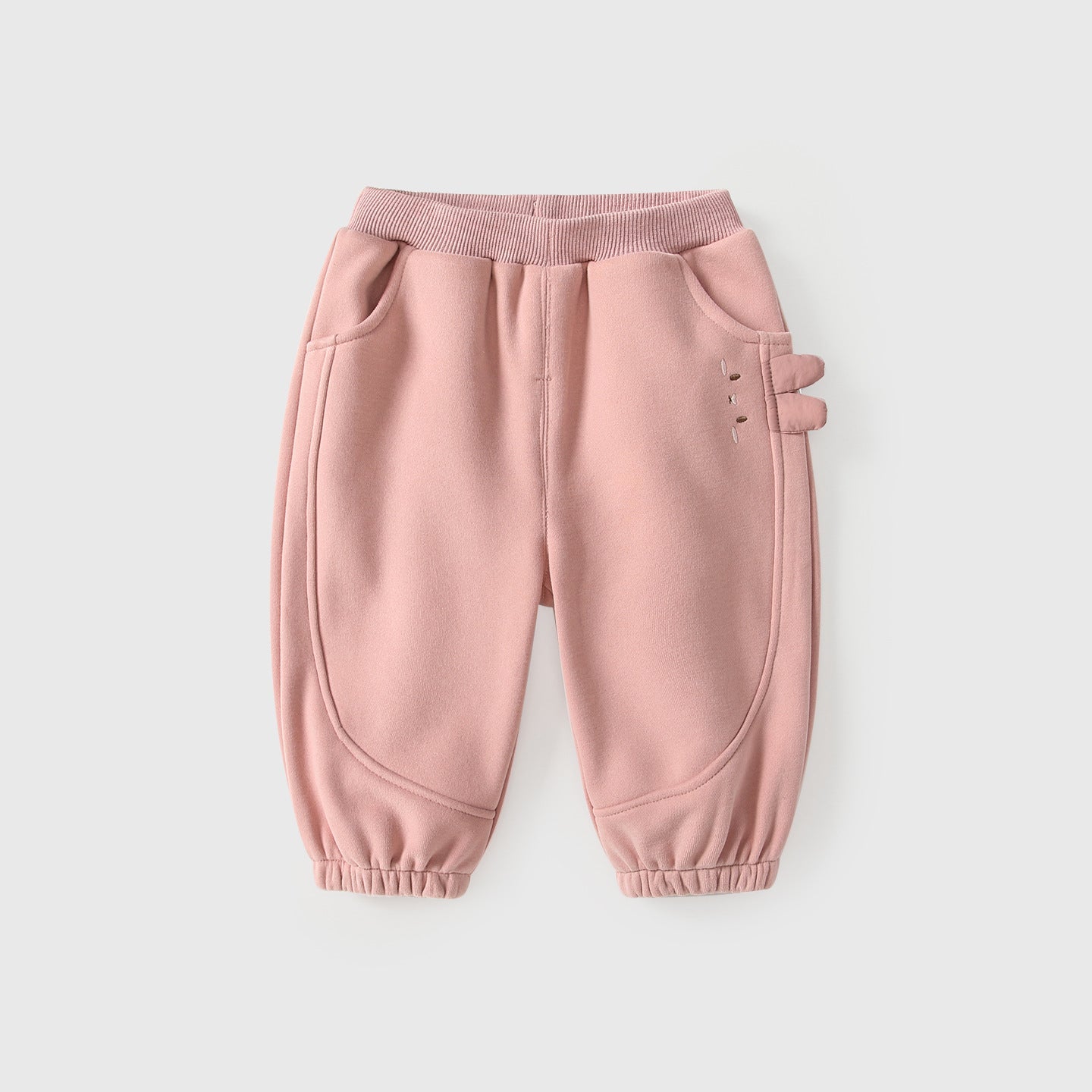 Winter and Autumn Arrival Casual Baby Kids Girls Cartoon Pattern Fleece-lined Pants-2