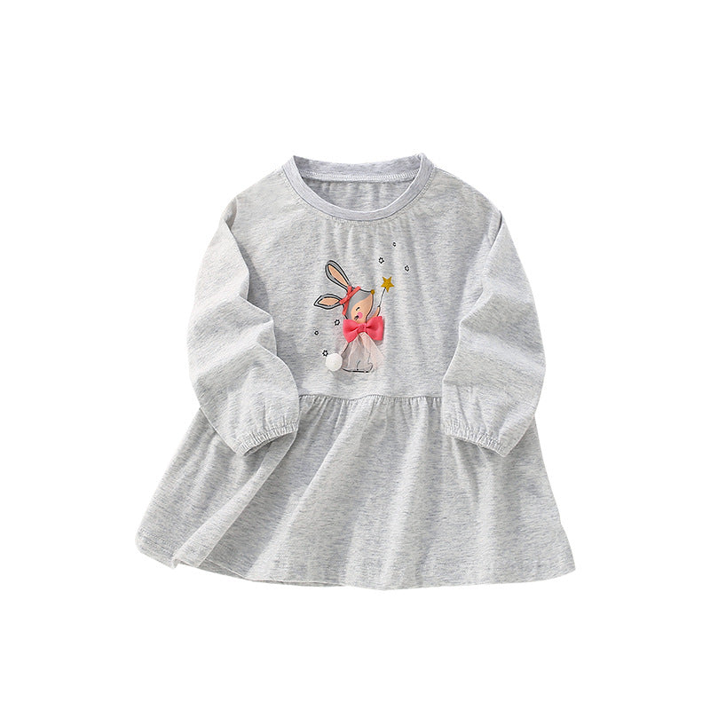 Autumn Arrival Kids Girls Cartoon Pattern Long Sleeves Cute Top-0