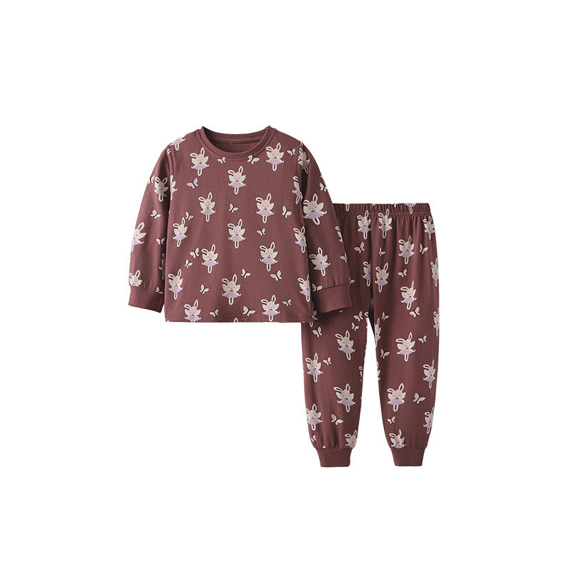 Spring and Autumn Girls Fairy Cartoon Pattern Long Sleeves Top and Pants Clothing Set-0