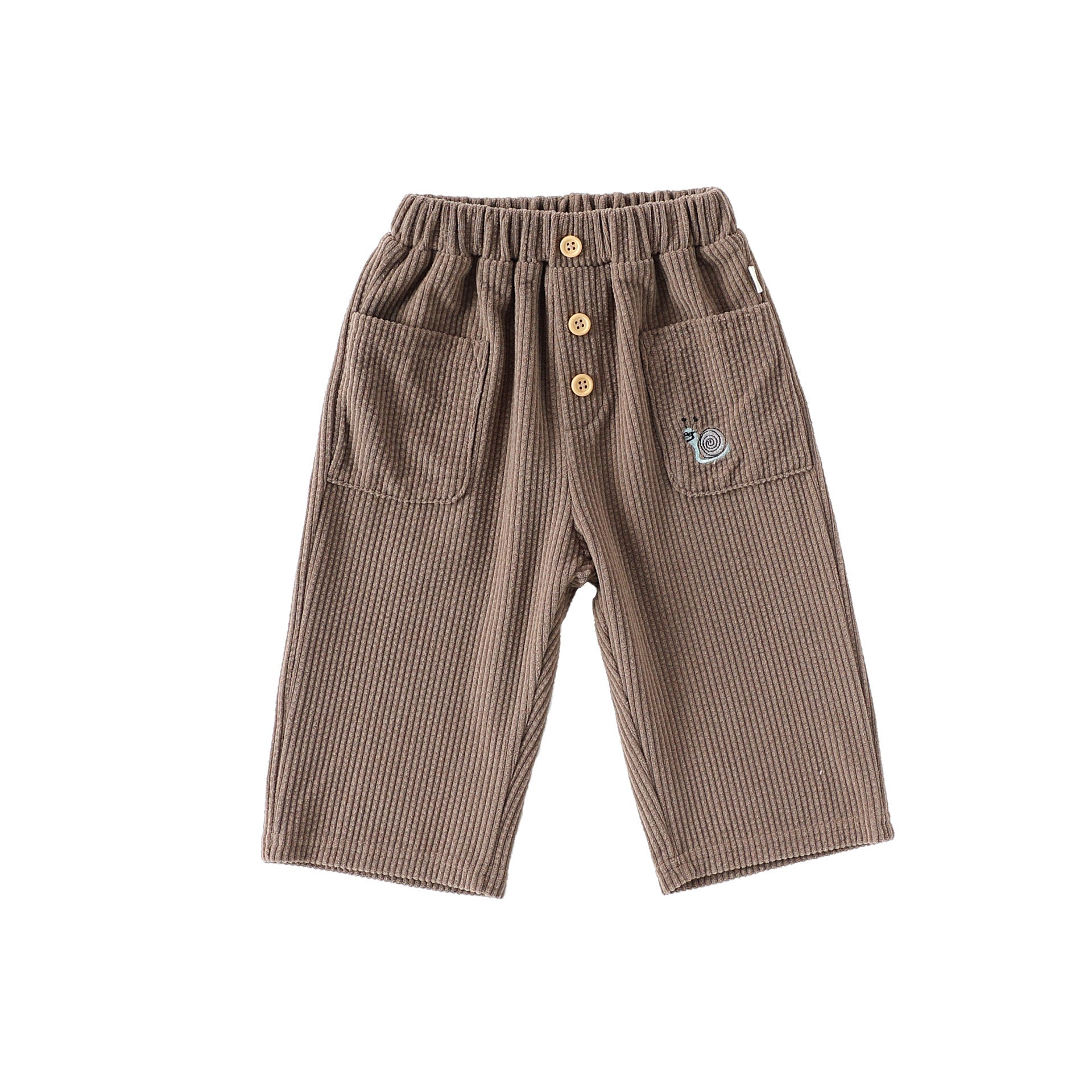 Casual Baby Kids Cartoon Embroidered Pattern Corduroy Pants-5
