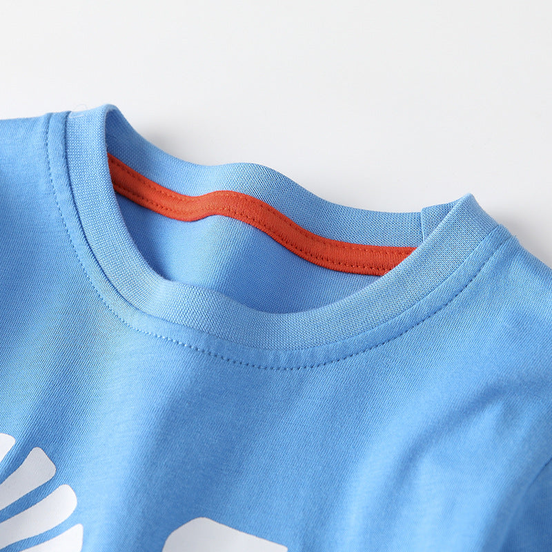 Spring and Autumn Boys Geometric Pattern Long Sleeves Top and Pants Clothing Set-1