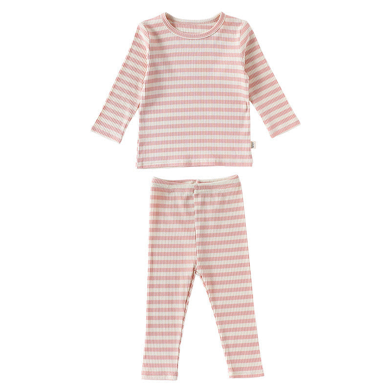 Spring and Autumn Baby Kids Striped Pattern Long Sleeves Top and Pants Clothing Set-2