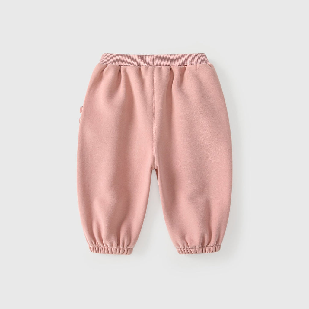 Winter and Autumn Arrival Casual Baby Kids Girls Cartoon Pattern Fleece-lined Pants-3