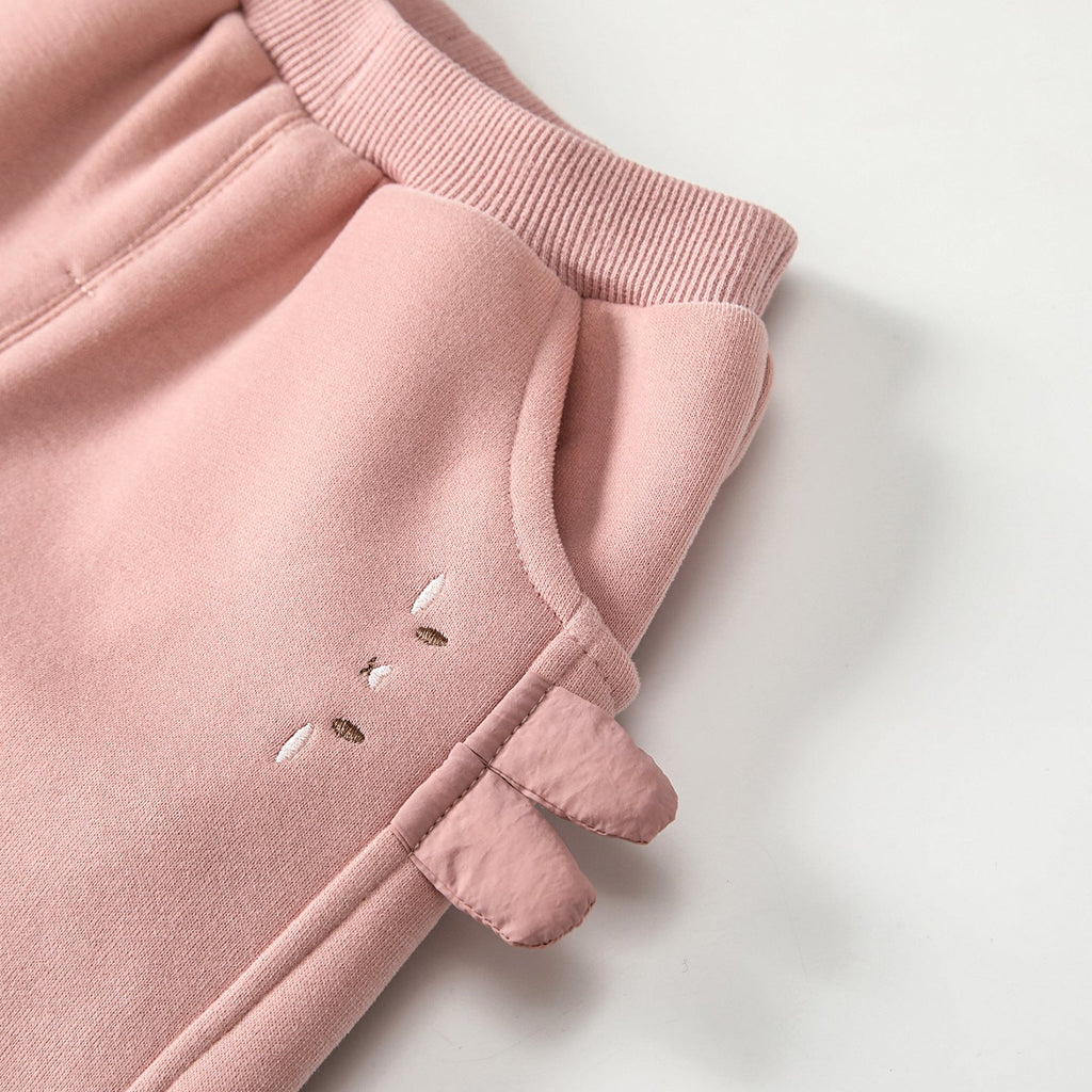 Winter and Autumn Arrival Casual Baby Kids Girls Cartoon Pattern Fleece-lined Pants-4