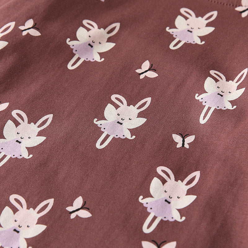 Spring and Autumn Girls Fairy Cartoon Pattern Long Sleeves Top and Pants Clothing Set-2