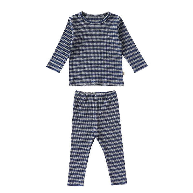 Spring and Autumn Baby Kids Striped Pattern Long Sleeves Top and Pants Clothing Set-1