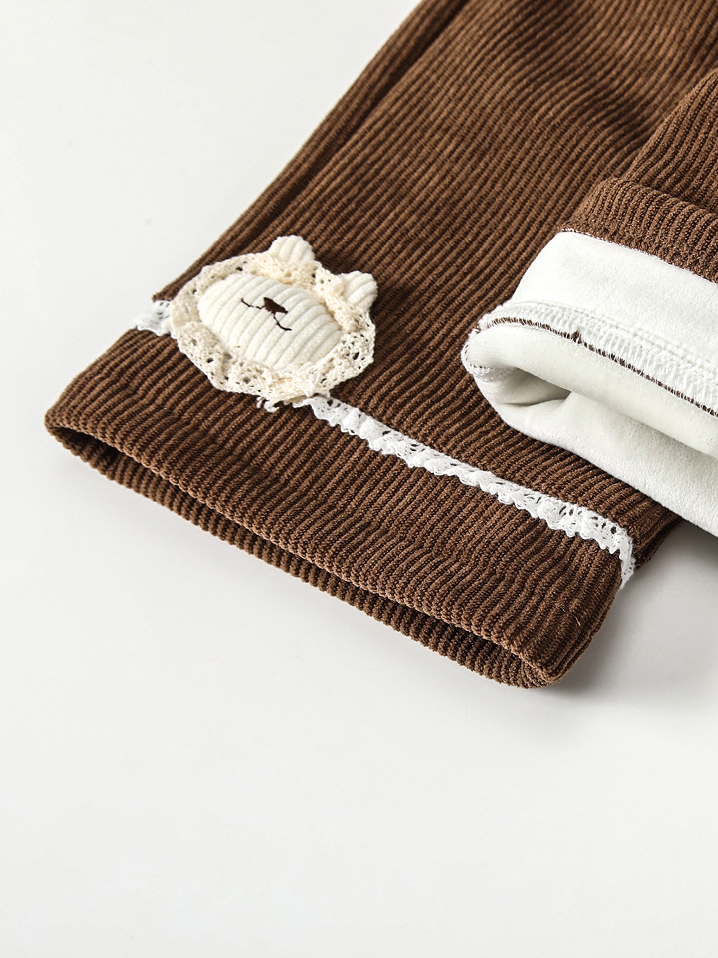 Winter and Autumn Arrival Casual Baby Kids Girls Cartoon Pattern Warm Corduroy Pants-3