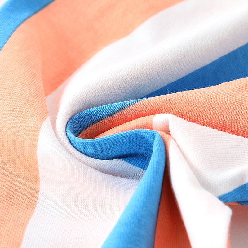 Spring and Autumn Boys Letters and Geometric Pattern Long Sleeves Top and Striped Pants Clothing Set-3