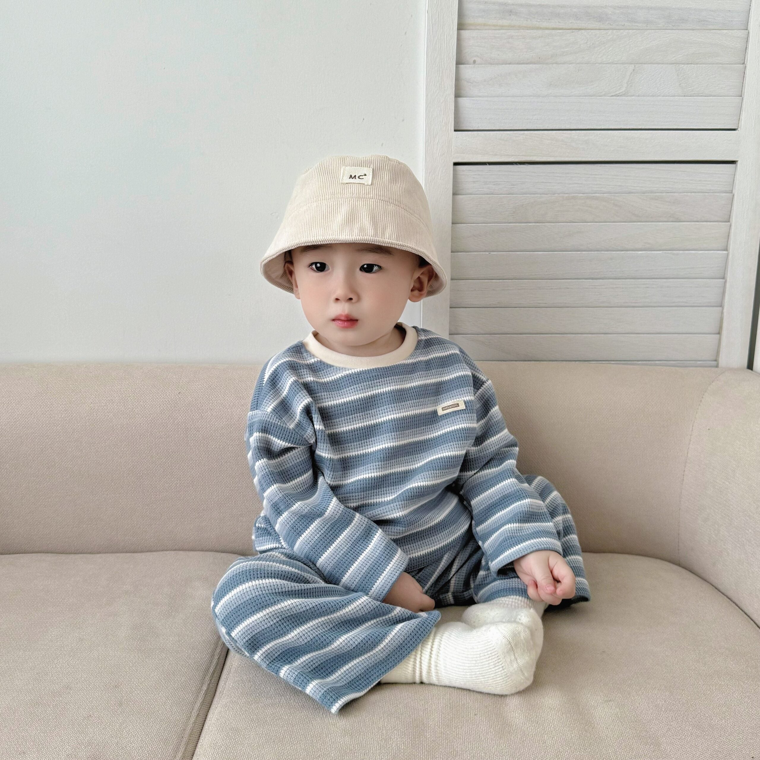 Spring and Autumn Baby Kids Striped Pattern Long Sleeves Top and Pants Clothing Set-4