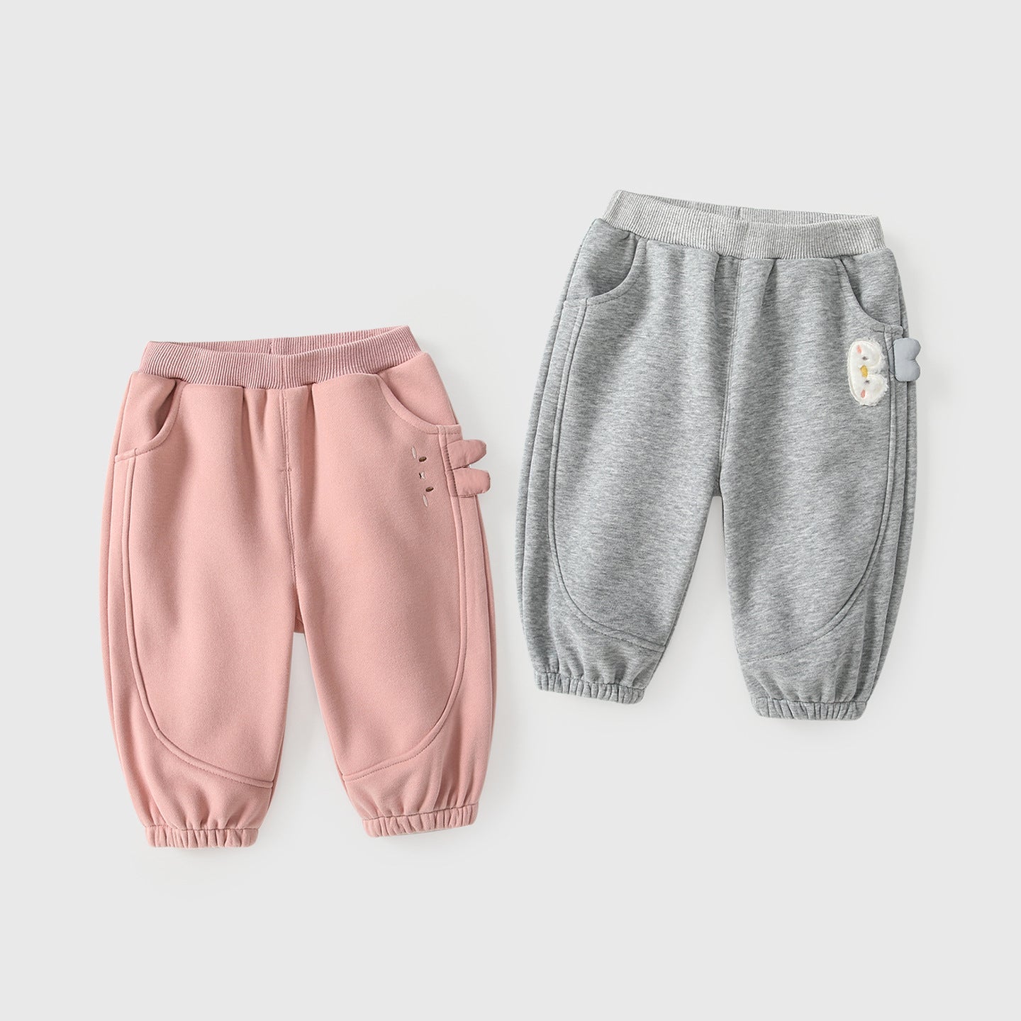 Winter and Autumn Arrival Casual Baby Kids Girls Cartoon Pattern Fleece-lined Pants-0